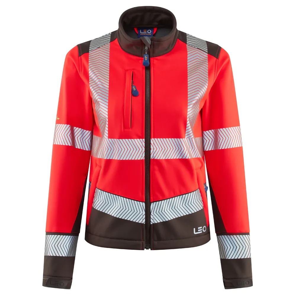 PENNYWELL Leo EcoViz Performance+ Womens Softshell Jacket — HV RED/GREY